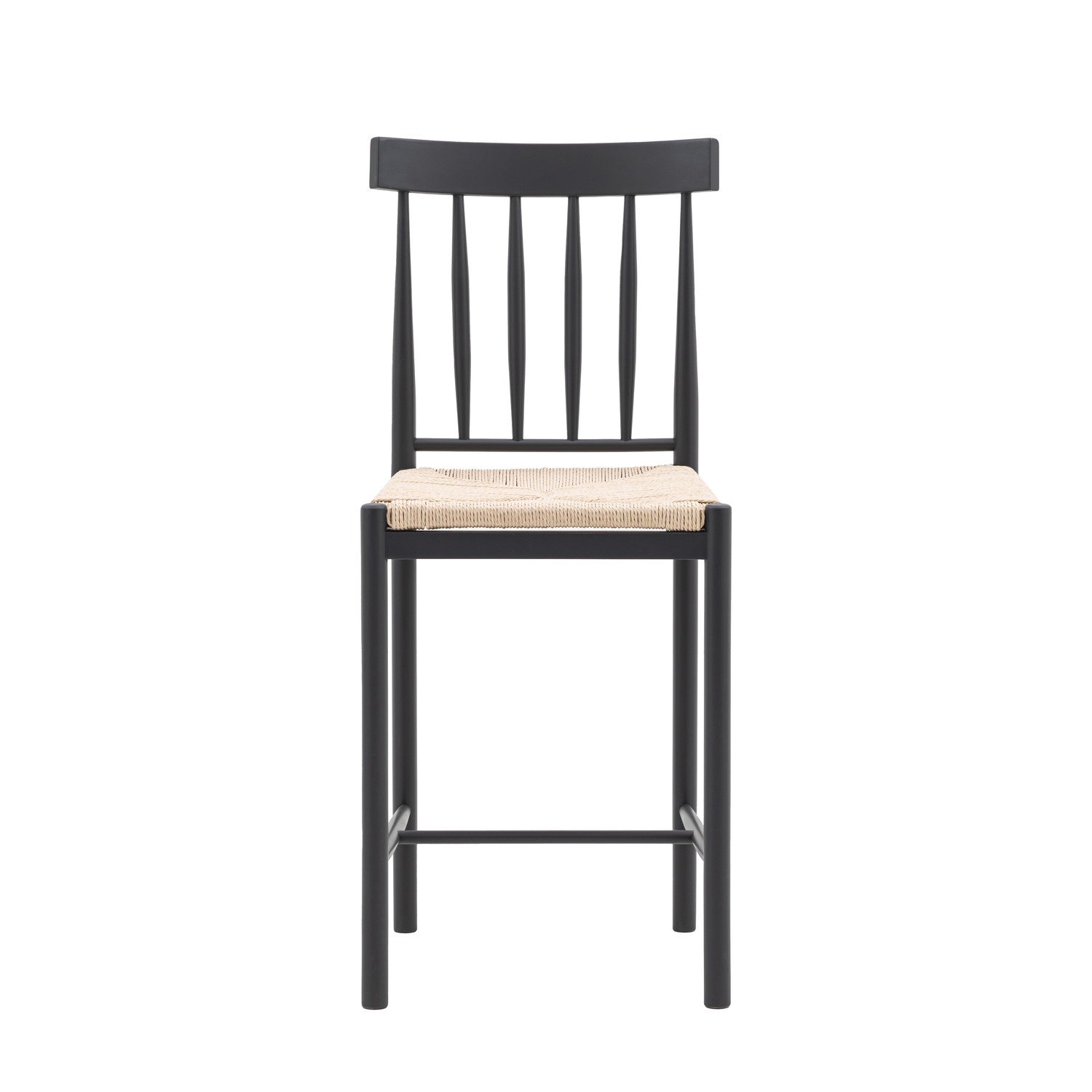 Read more about Eton set of 2 solid oak bar stools with woven seats navy caspian house